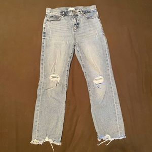 LOFT High Waist Straight Leg Cropped Jeans size 4